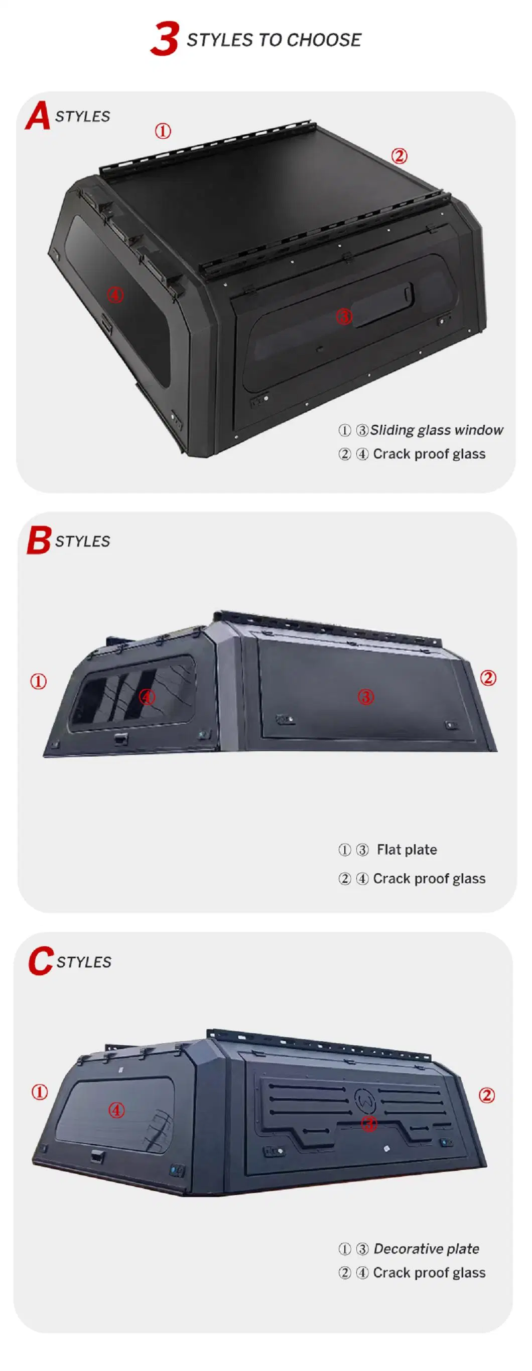 Professional Factory Roof Car Ute Pickup Truck Canopy Manganese Steel Aluminum Alloy Tool Box Canopy for Wuling J Model