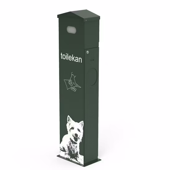 Custom Made Outdoor Floor Mounted Ust-Proof Doggy Waste Station Disposal Container Metal Fabrication Aluminum Steel Pet Waste Bin Dog Waste Collection Box