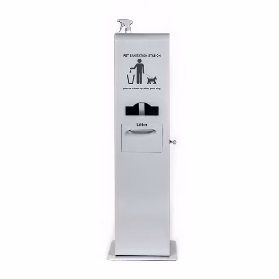Custom Made Outdoor Floor Mounted Ust-Proof Doggy Waste Station Disposal Container Metal Fabrication Aluminum Steel Pet Waste Bin Dog Waste Collection Box