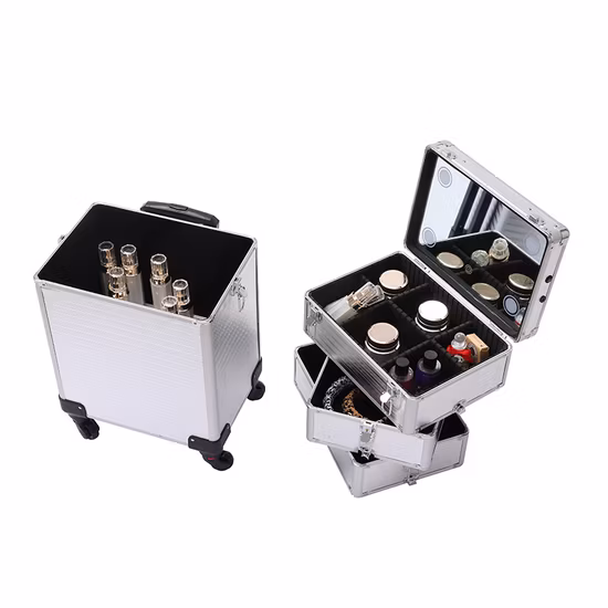 Новинка 2022 года, большая вместительная настольная коробка для хранения косметики, водонепроницаемая кожаная дорожная портативная косметичка, чехол со светодиодной подсветкой, зеркало